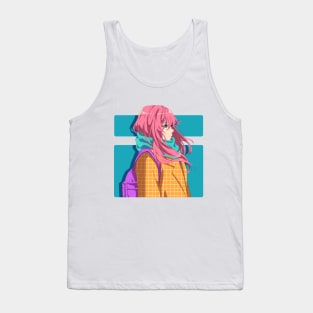 Kawaii anime girl with pink hair Tank Top